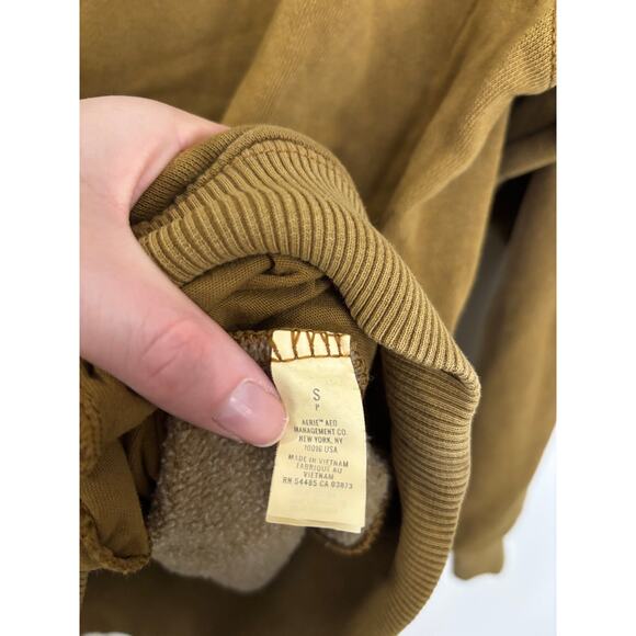 Aerie Sweatshirt Womens Small Mountain Season Mock Neck Oversized Brown NWT - Picture 7 of 10